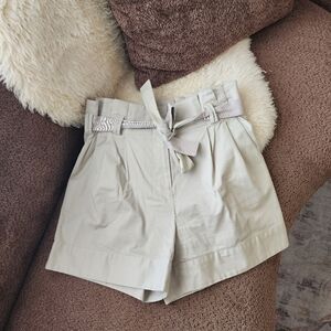 Adam Lippes Paperbag Shorts In Cream